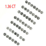 1.36 Ct Natural Loose Diamond, Round Brilliant Cut, Salt Pepper Diamond, Black Diamond, Gray Diamond, Round Cut Diamond, Real Diamond L097