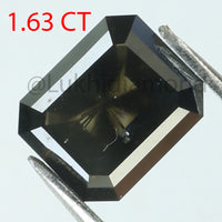 1.63 Ct Natural Loose Diamond Emerald Black Color I3 Clarity 7.80 MM KDL8372