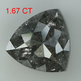 1.67 Ct Natural Loose Diamond Triangle Black Grey Salt And Pepper Color I3 Clarity 7.30 MM KDL8124