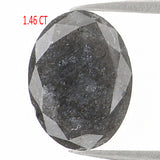 Natural Loose Oval Salt And Pepper Diamond Black Grey Color 1.46 CT 8.30 MM Oval Shape Rose Cut Diamond L1129