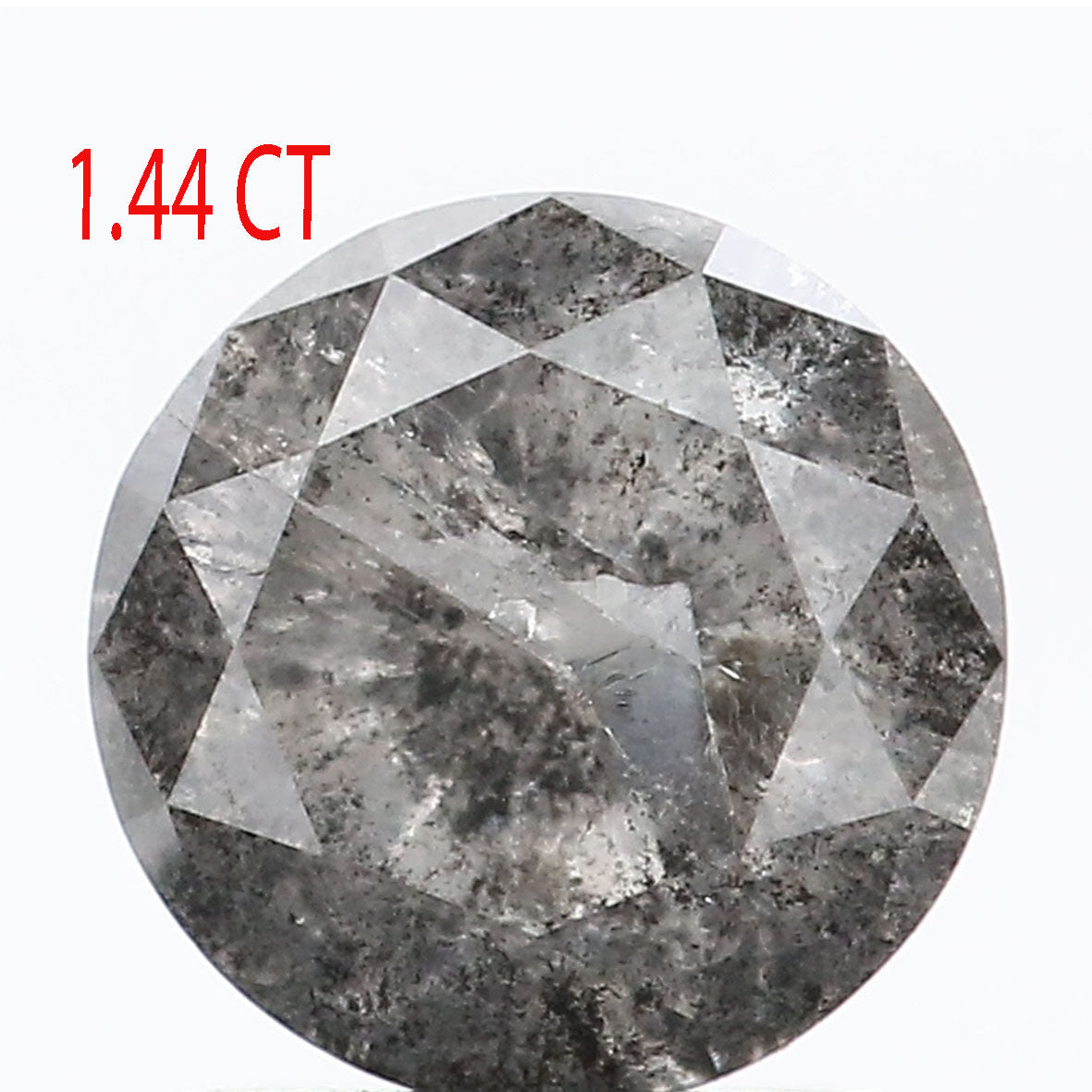 1.44 Ct Natural Loose Round Shape Diamond Salt And Pepper Round Cut Diamond 6.90 MM Natural Loose Diamond Round Brilliant Cut Diamond LQ9352