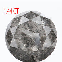 1.44 CT Natural Loose Diamond Round Black Grey Salt And Pepper Color 6.89 MM L9352