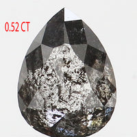 0.52 CT Natural Loose Diamond Pear Black Grey Color I3 Clarity 5.55 MM L9020