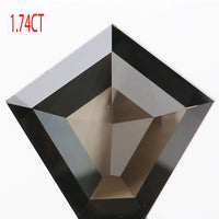 IGI CERTIFIED 1.74 Ct Natural Loose Diamond Pentagon Modified Brilliant Cut Black Color 8.05 MM KDL9381