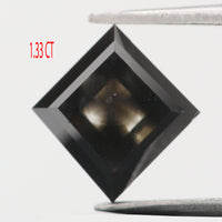 IGI CERTIFIED 1.33 Ct Natural Loose Diamond Modified Princess Cut Natural Black Color 5.84 MM KDL8961