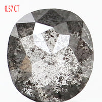 0.57 Ct Natural Loose Diamond Oval Black Grey Salt And Pepper Color I3 Clarity 4.93 MM KDL9012