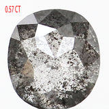 0.57 Ct Natural Loose Diamond Oval Black Grey Salt And Pepper Color I3 Clarity 4.93 MM KDL9012