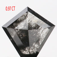 0.97 CT Natural Loose Diamond Pentagon Black Grey Salt And Pepper Color 6.85 MM KDL9320