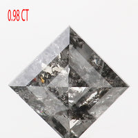 0.98 CT Natural Loose Diamond Kite Black Grey Salt And Pepper Color 7.70 MM KDL9339