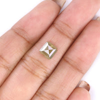 Natural Loose Radiant Yellow Grey Color Diamond 1.47 CT 6.40 MM Radiant Shape Rose Cut Diamond L9427