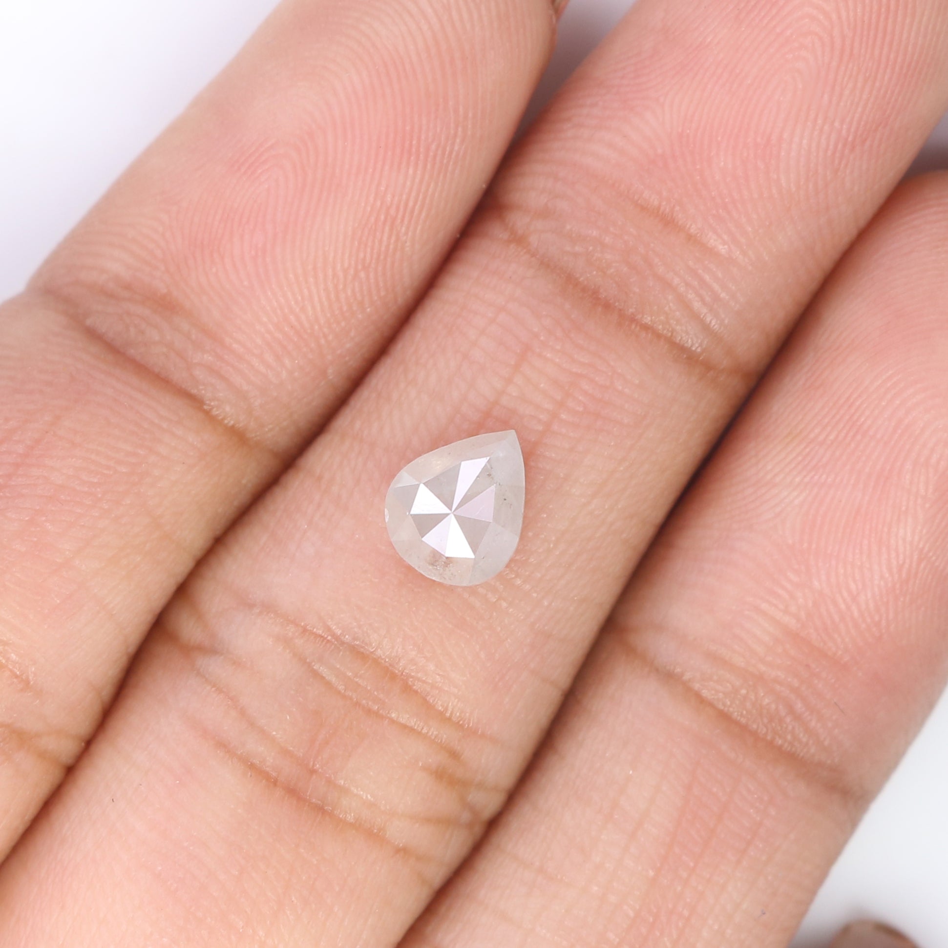 0.85 CT Natural Loose Pear Shape Diamond White Color Pear Cut Diamond 6.50 MM Natural Loose Grey Color Diamond Pear Rose Cut Diamond LQ8978