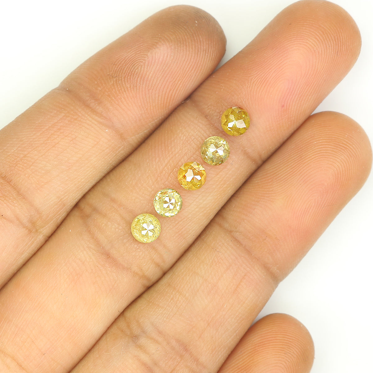 1.75 CT Natural Loose Rose Cut Diamond Yellow Color Round Shape Diamond 4.00 MM Natural Loose Yellow Color Round Rose Cut Diamond LQ1041
