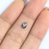 Natural Loose Oval Salt And Pepper Diamond Black Grey Color 0.40 CT 5.27 MM Oval Shape Rose Cut Diamond L2477
