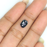 Natural Loose Oval Diamond Black Color 1.27 CT 8.10 MM Oval Shape Rose Cut Diamond KR1845