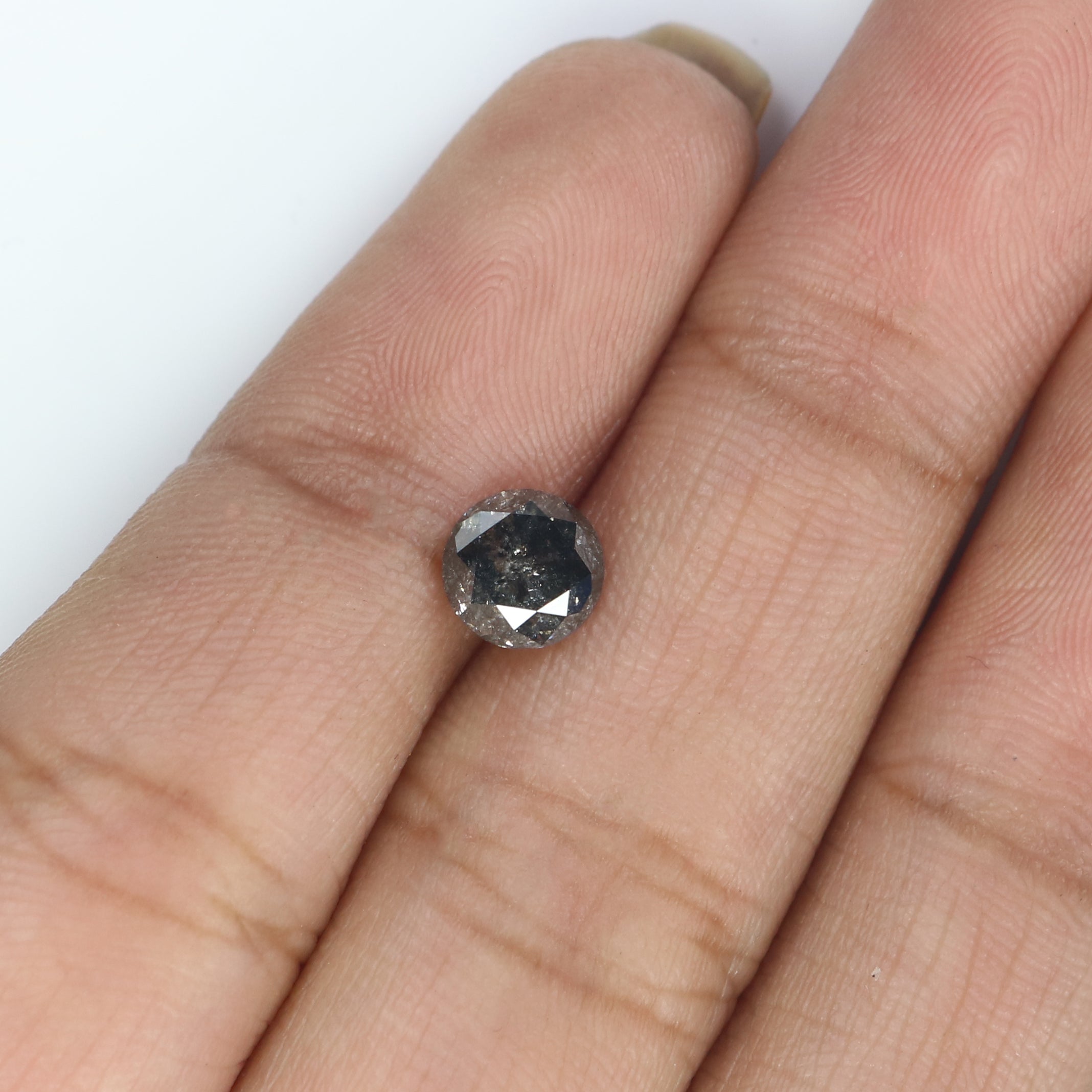 1.04 CT Natural Loose Round Shape Diamond Black Grey Color Round Shape Diamond 5.90 MM Salt And Pepper Round Brilliant Cut Diamond LQ2705