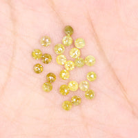 Natural Loose Rose Cut Yellow Color Diamond 1.30 CT 2.10 MM Round Rose Cut Shape Diamond L4414
