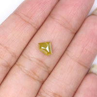 Natural Loose Shield Yellow Color Diamond 0.96 CT 5.85 MM Shield Shape Rose Cut Diamond L9678