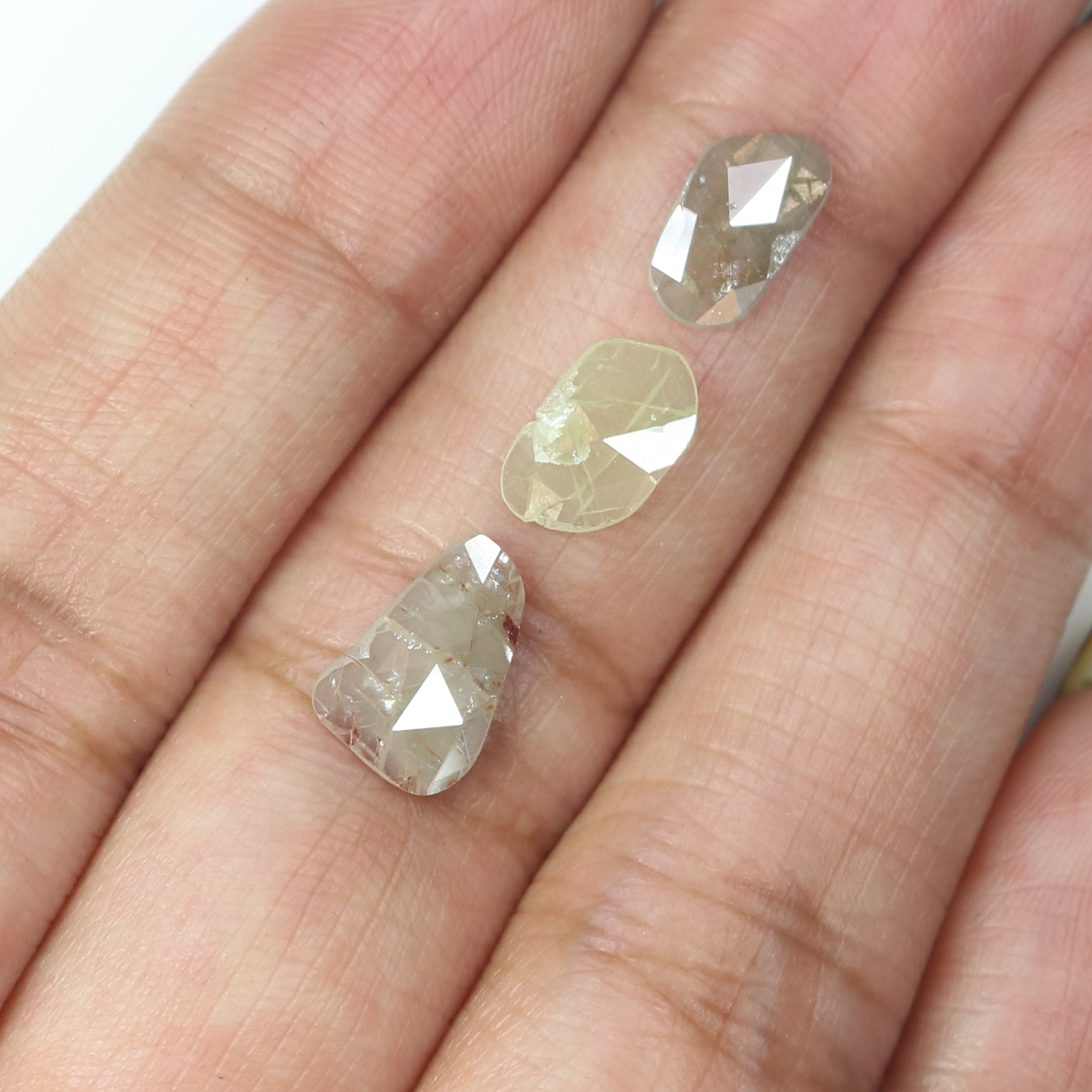 1.87 CT Natural Loose Slice Shape Diamond Brown Color Slice Cut Diamond 9.70 MM Natural Loose Grey Color Slice Irregular Cut Diamond LQ2636