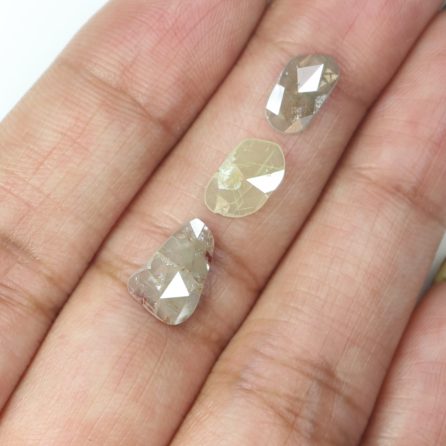 Natural Loose Slice Brown Grey Color Diamond 1.87 CT 9.69 MM Slice Shape Rose Cut Diamond L2636