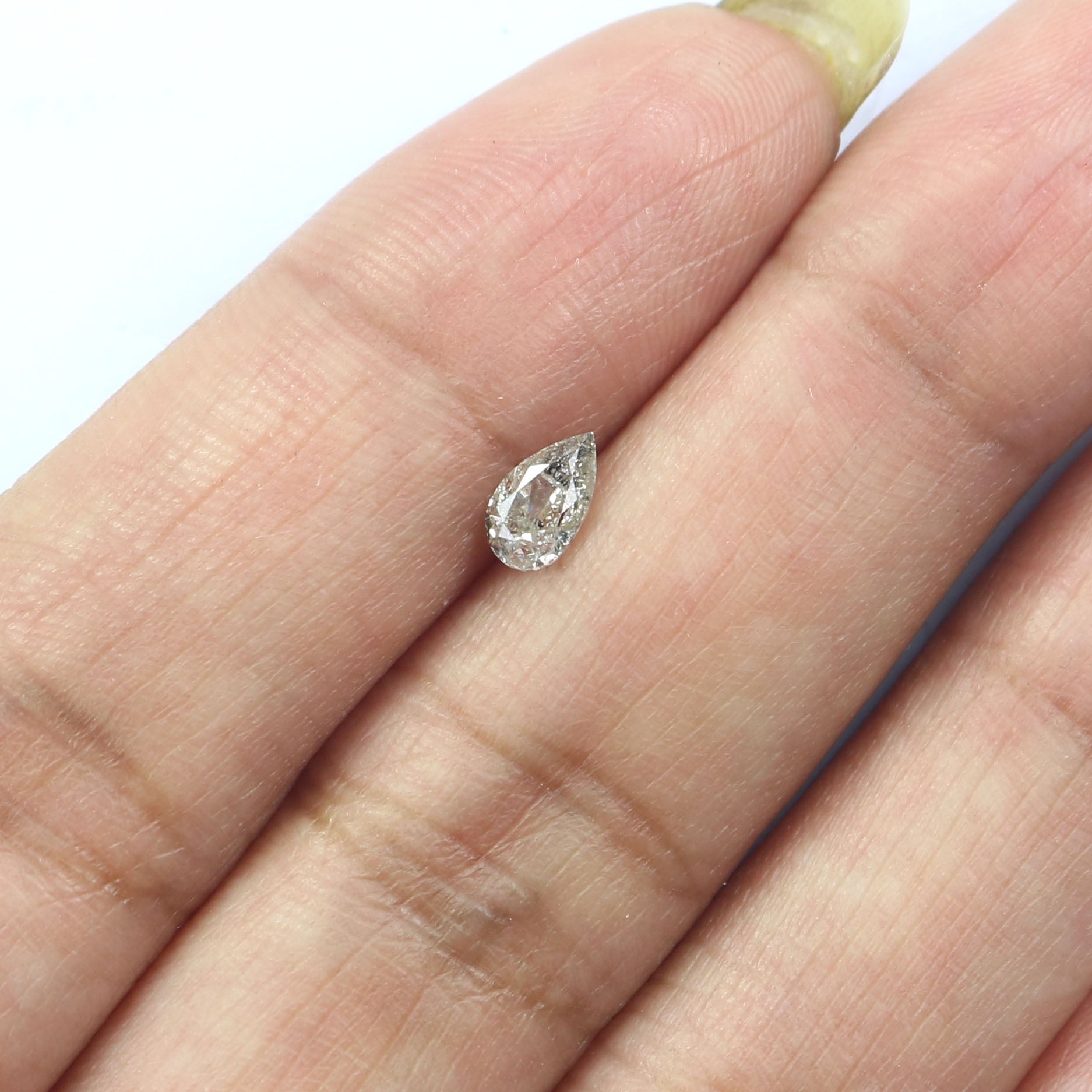 0.38 CT Natural Loose Pear Shape Diamond Grey Color Pear Diamond 6.00 MM Natural Loose Grey Color Diamond Pear Brilliant Cut Diamond KQ848