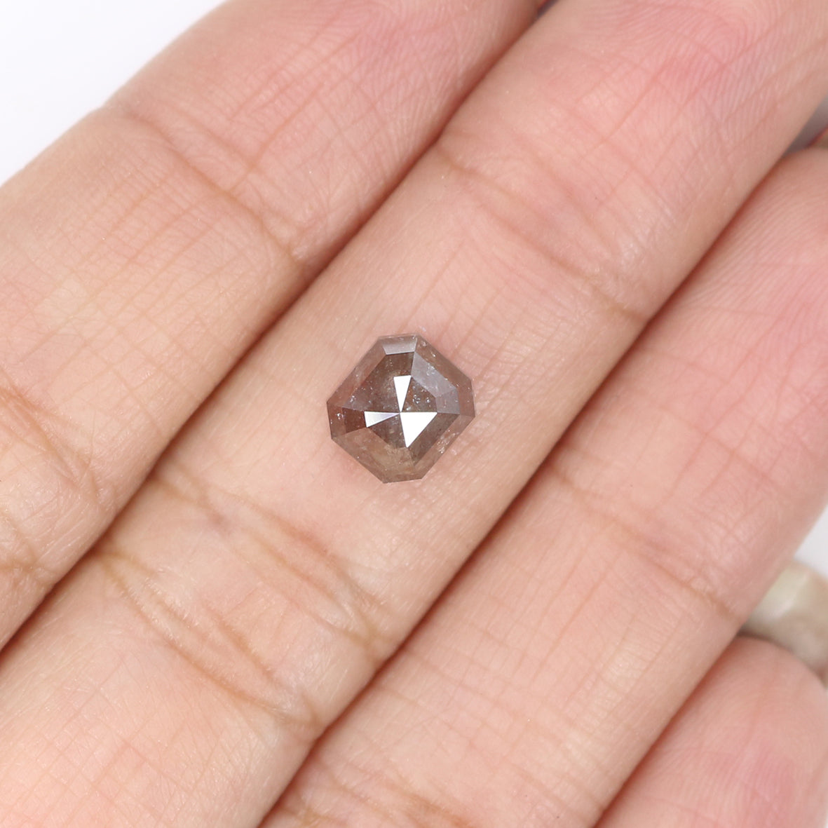 2.20 CT Natural Loose Emerald Diamond Grey Color Diamond Natural Loose Diamond 6.70 MM Brown Emerald Diamond Emerald Shape Diamond LQ7711