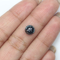 Natural Loose Round Rose Cut Black Color Diamond 1.57 CT 7.00 MM Rose Cut Shape Diamond L6819