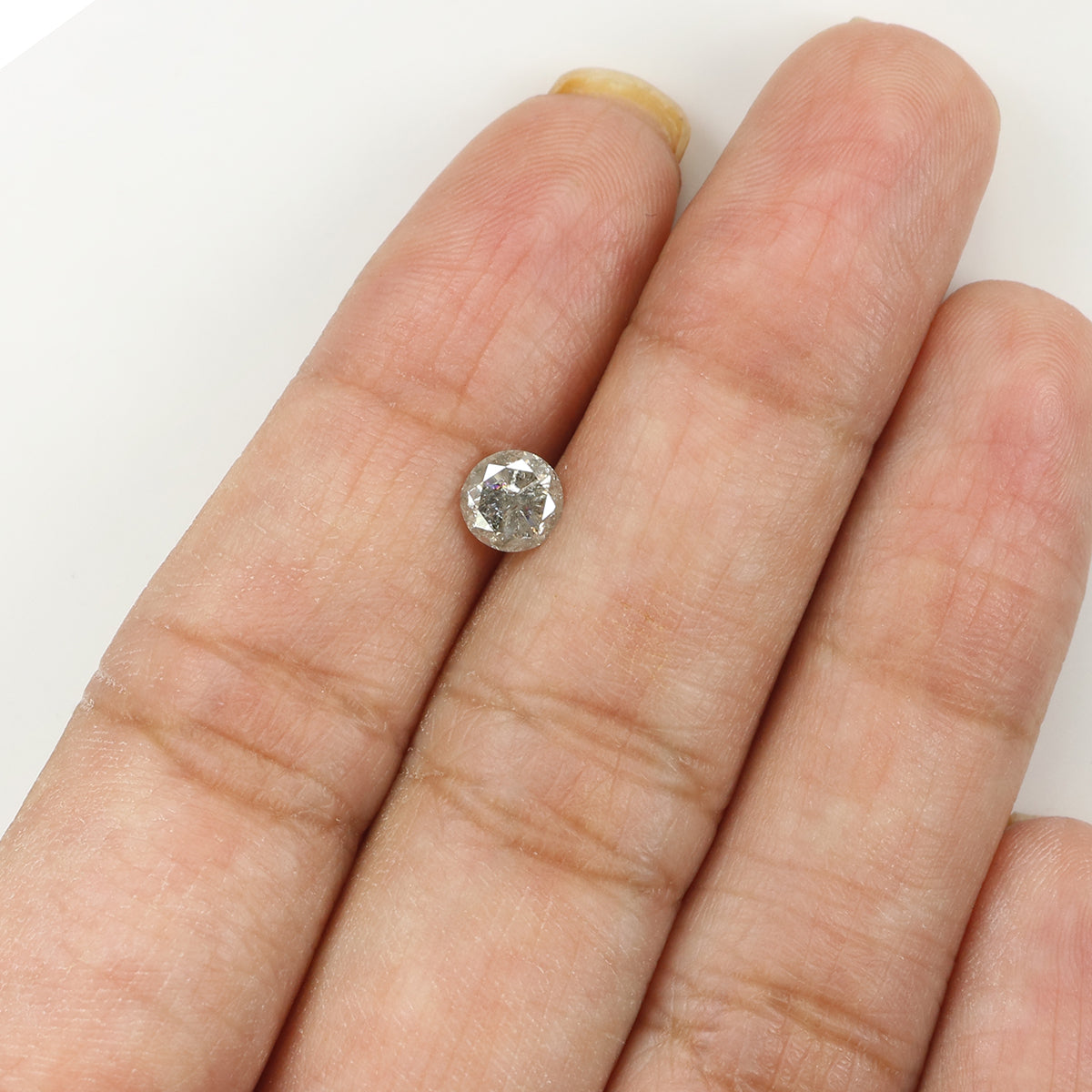 Natural Loose Round Salt And Pepper Diamond Black Grey Color 0.69 CT 5.20 MM Round Brilliant Cut Diamond KR1972