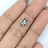 Natural Loose Hexagon Salt And Pepper Diamond Black Grey Color 1.79 CT 8.27 MM Hexagon Shape Rose Cut Diamond KDL2546