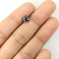 Natural Loose Round Salt And Pepper Diamond Black Grey Color 1.09 CT 6.25 MM Round Brilliant Cut Diamond L1159