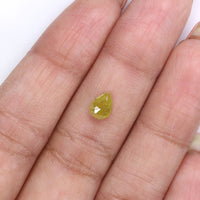 Natural Loose Pear Yellow Color Diamond 0.67 CT 6.45 MM Pear Shape Rose Cut Diamond KR2238