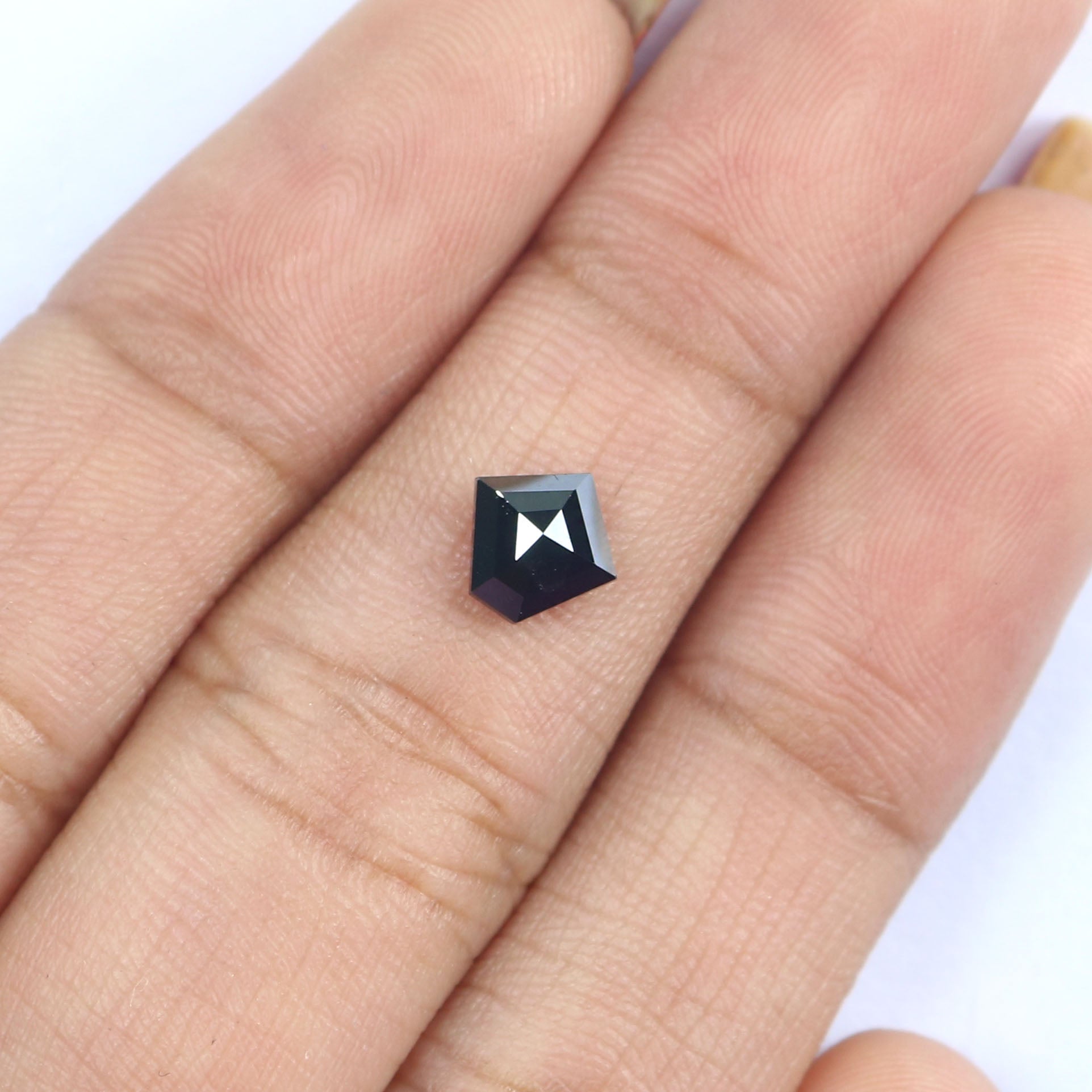 0.70 CT Natural Loose Pentagon Shape Diamond Black Color Pentagon Diamond 6.25 MM Natural Loose Black Color Pentagon Rose Cut Diamond LQ9764