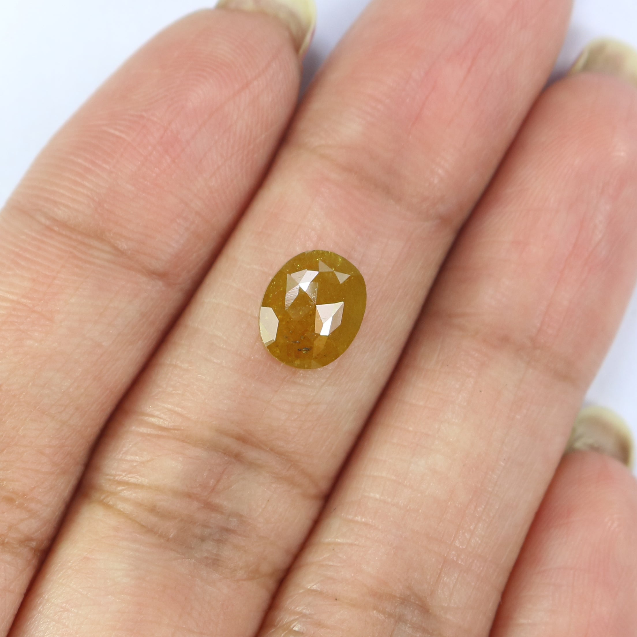 1.27 CT Natural Loose Oval Shape Diamond Yellow Color Oval Cut Diamond 8.10 MM Natural Yellow Color Diamond Oval Rose Cut Diamond LQ2648