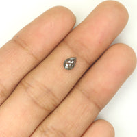 Natural Loose Pear Salt And Pepper Diamond Black Grey Color 0.39 CT 5.85 MM Pear Shape Rose Cut Diamond L1182
