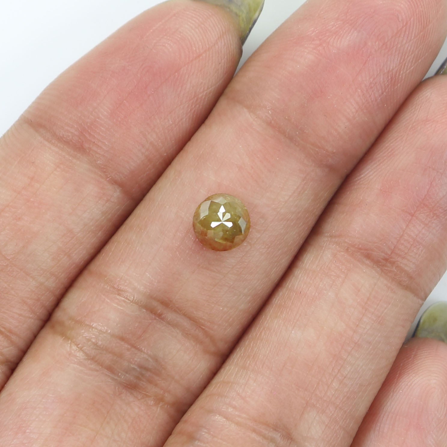 0.79 CT Natural Loose Round Rose Cut Diamond Brown Color Round Shape Diamond 5.40 MM Natural Yellow Color Round Rose Cut Diamond LQ8843