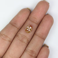 Natural Loose Oval Yellow Brown Color Diamond 1.98 CT 7.87 MM Oval Shape Rose Cut Diamond L2695
