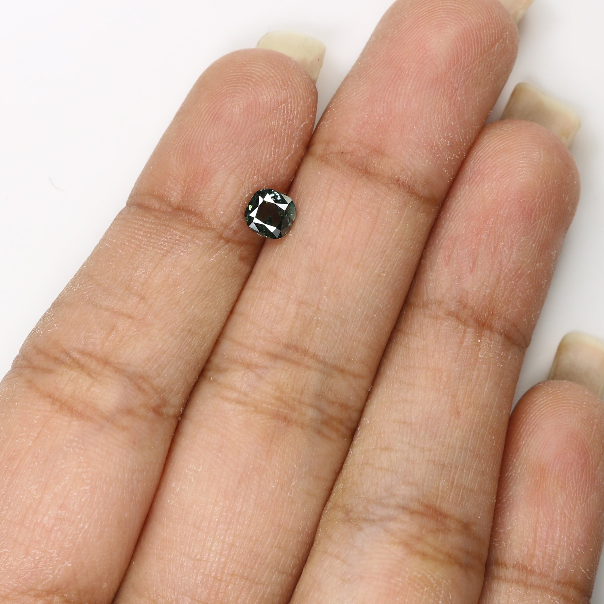 0.56 CT Natural Loose Cushion Shape Diamond Blue Color Cushion Cut Diamond 4.75 MM Natural Green Color Cushion Brilliant Cut Diamond KQ1245
