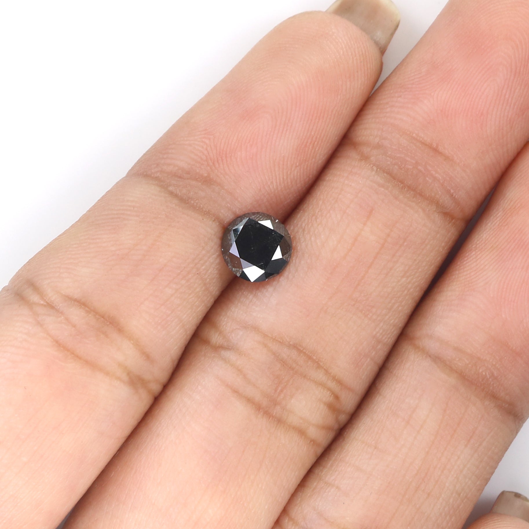 0.90 Ct Natural Loose Round Shape Diamond Black Color Round Cut Diamond 6.05 MM Natural Loose Black Color Round Brilliant Cut Diamond LQ507