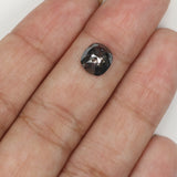 Natural Loose Cushion Salt And Pepper Diamond Black Grey Color 1.49 CT 7.60 MM Cushion Shape Rose Cut Diamond L1856