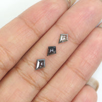 Natural Loose Kite Salt And Pepper Diamond Black Grey Color 0.88 CT 5.81 MM Kite Shape Rose Cut Diamond L2454