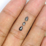 Natural Loose Pear Diamond, Salt And Pepper Pear Diamond, Natural Loose Diamond, Pear Rose Cut Diamond, 0.48 CT Pear Cut Diamond KR2645