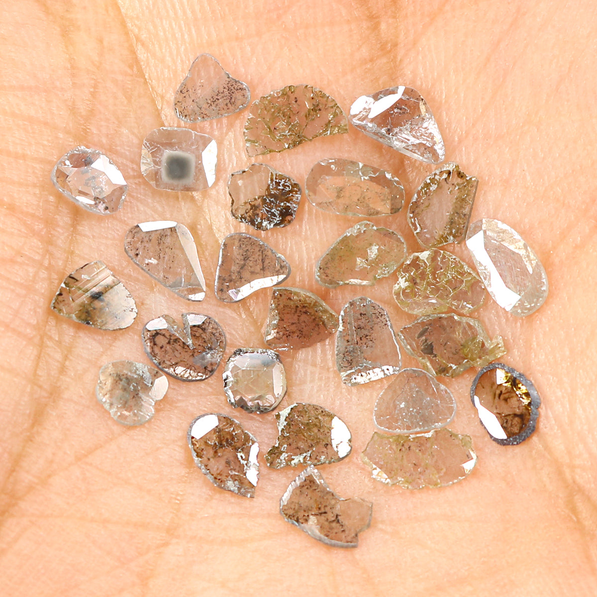 Natural Loose Slice Salt And Pepper Diamond Black Grey Color 2.10 CT 3.30 MM Slice Shape Rose Cut Diamond L1667