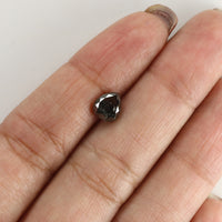 Natural Loose Pear Salt And Pepper Diamond Black Color 1.23 CT 6.50 MM Pear Shape Rose Cut Diamond KR1806