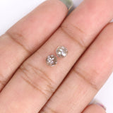 Natural Loose Round Rose Cut Grey Brown Color Diamond 0.82 CT 4.10 MM Round Rose Cut Shape Diamond L6346