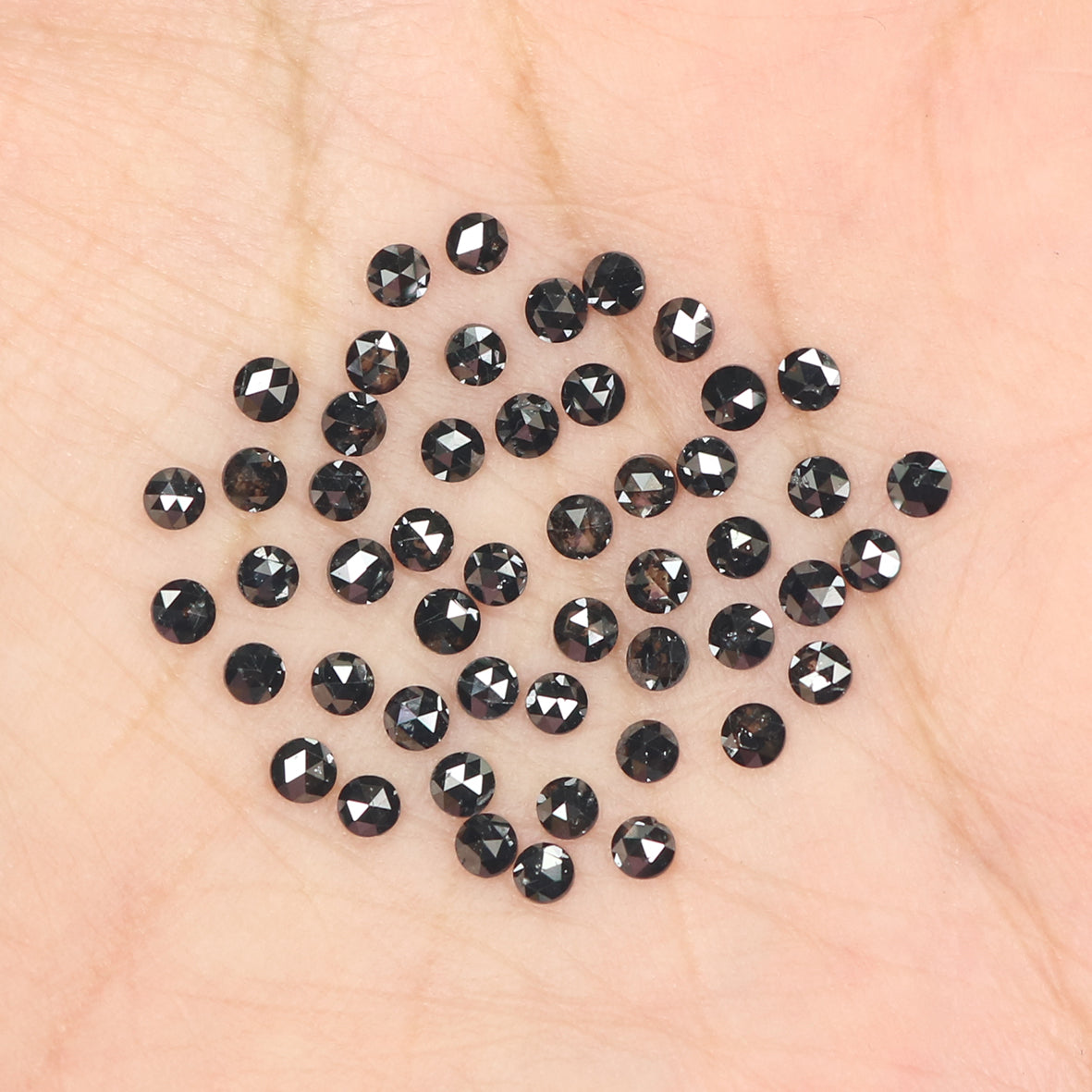 2.80 CT Natural Loose Round Rose Cut Diamond Black Color Round Shape Diamond 2.30 MM Natural Loose Black Color Round Rose Cut Diamond LQ1804