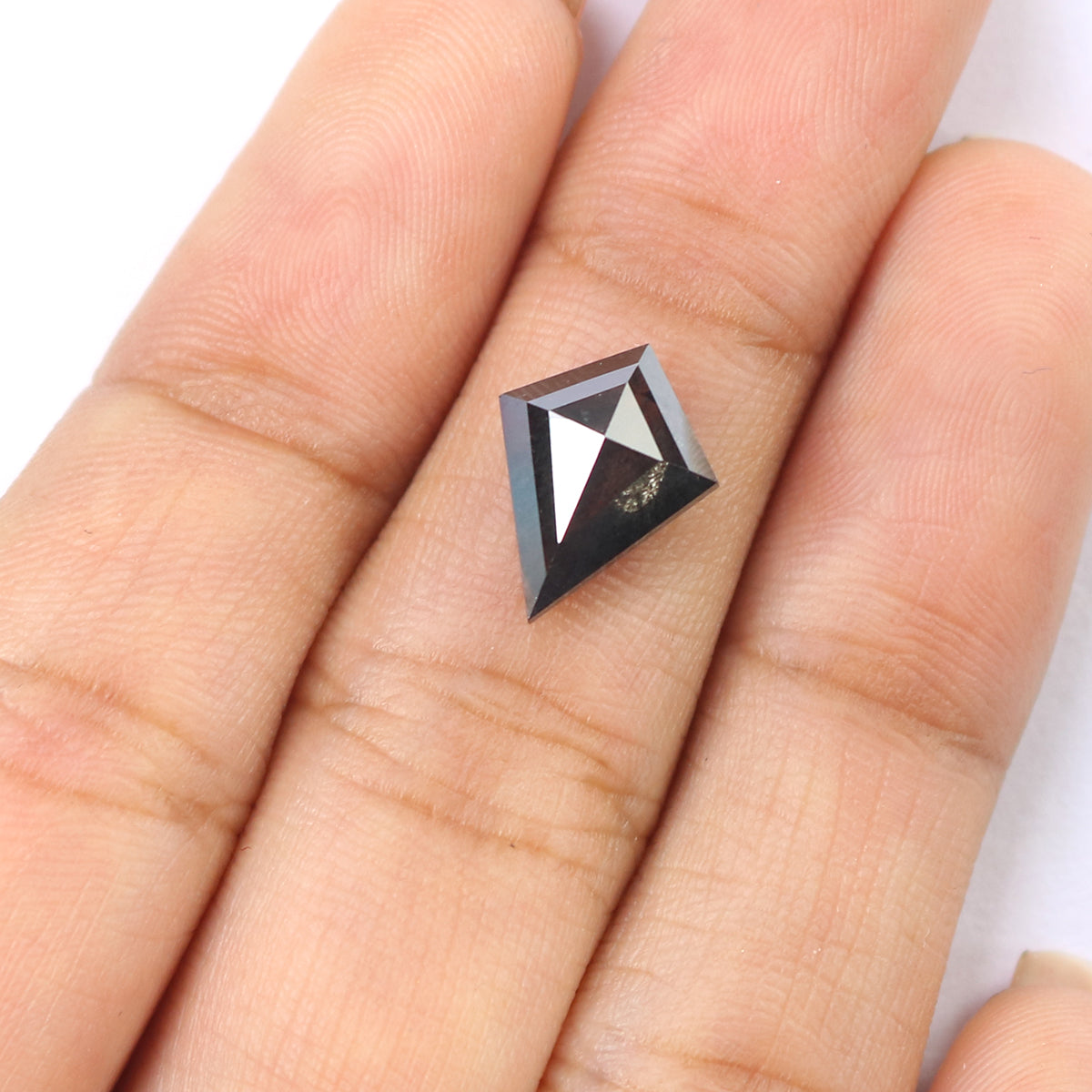 2.71 CT Natural Loose Kite Shape Diamond Salt And Pepper Kite Cut Diamond 12.05 MM Black Grey Color Kite Shape Rose Cut Diamond QL2121