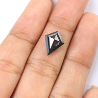 Natural Loose Kite Salt And Pepper Diamond Black Grey Color 2.71 CT 12.05 MM Kite Shape Rose Cut Diamond KDL2121