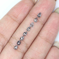 Natural Loose Pear Salt And Pepper Diamond Black Grey Color 0.93 CT 3.50 MM Pear Shape Rose Cut Diamond L1295