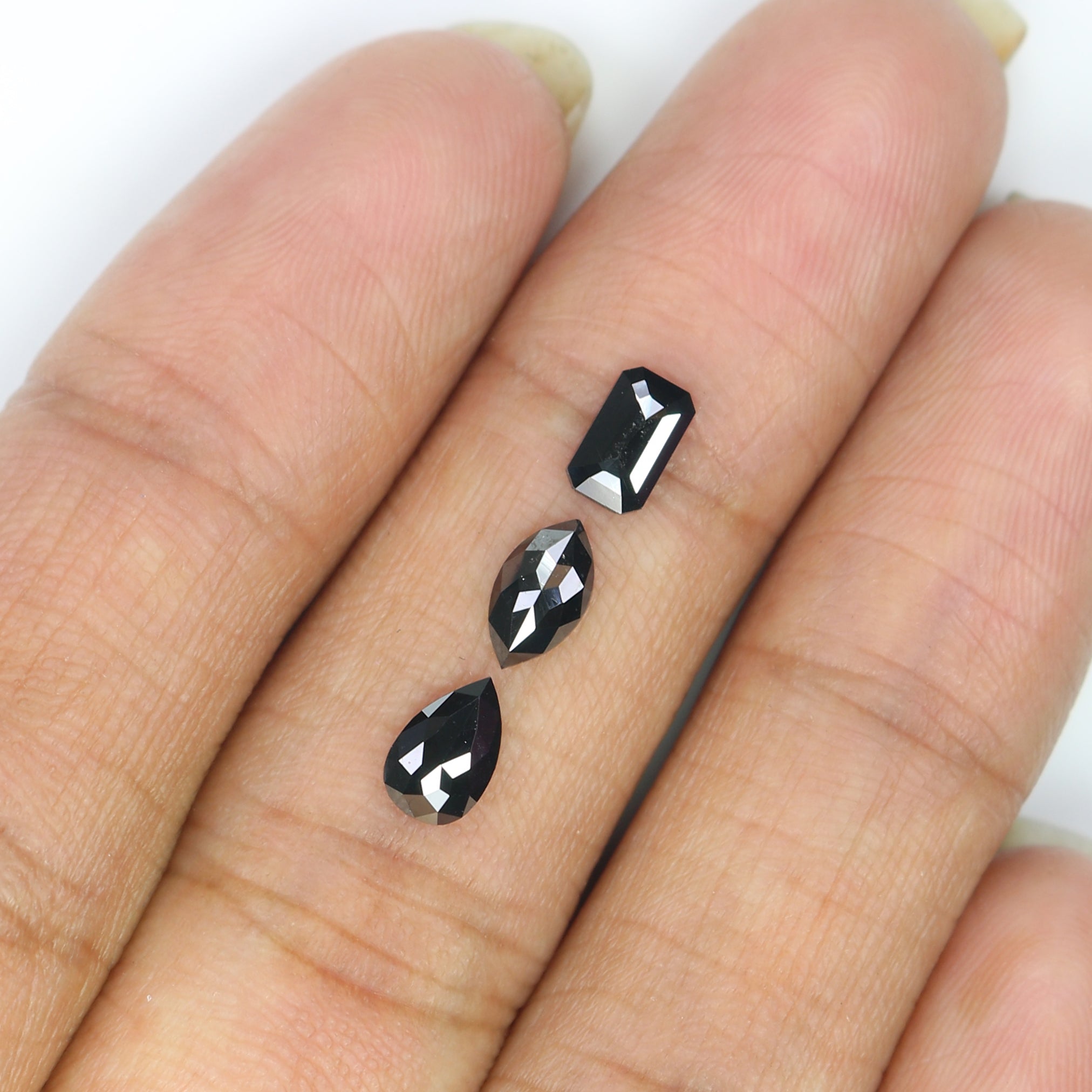 1.04 CT Natural Loose Mix Shape Diamond Black Color Mix Shape Diamond 6.75 MM Natural Loose Black Color Mix Shape Rose Cut Diamond KQ2639