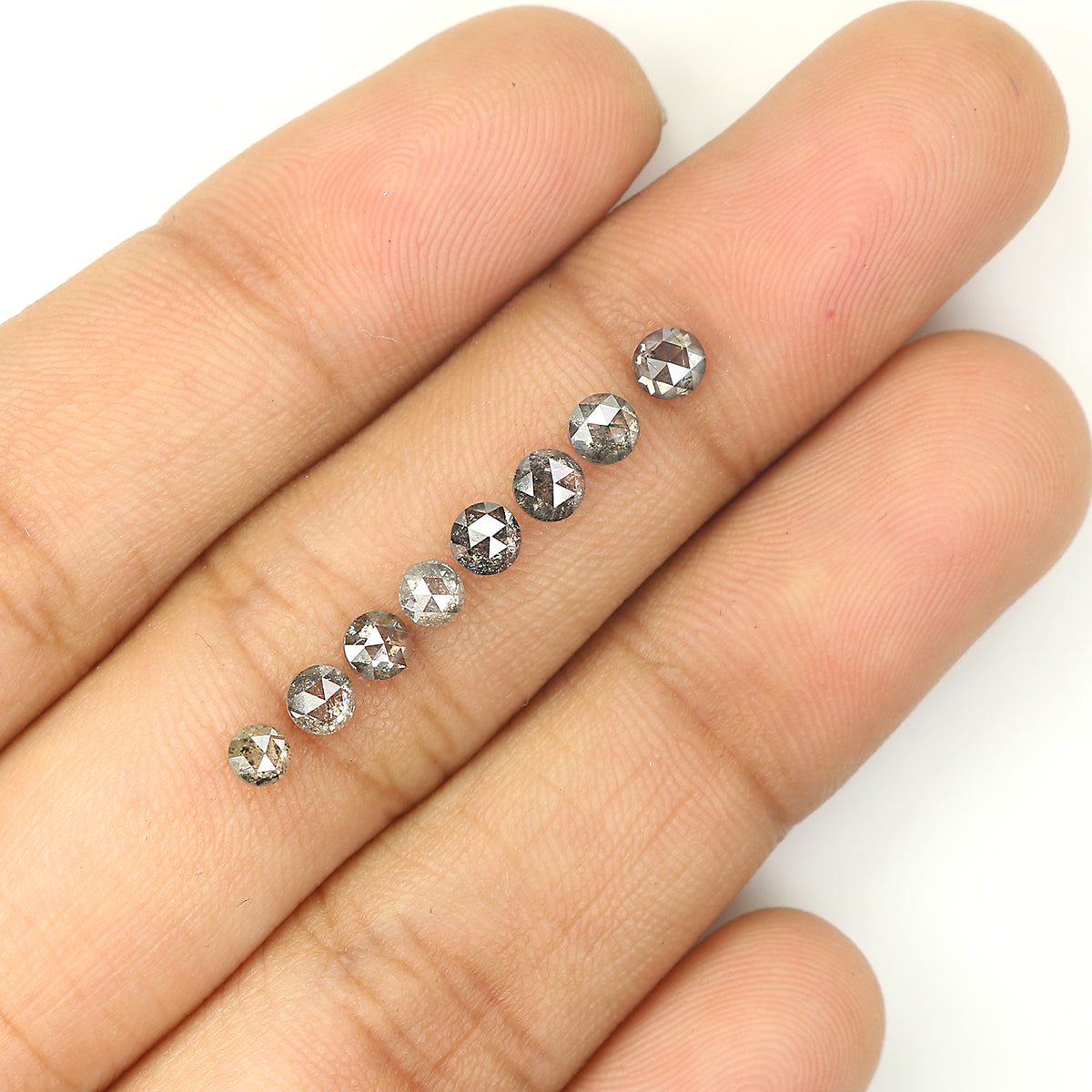 1.34 Ct Natural Loose Round Rose Cut Diamond Salt And Pepper Round Shape Diamond 2.90 MM Natural Black Grey Round Rose Cut Diamond QL1137