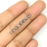 Natural Loose Rose Cut Salt And Pepper Diamond Black Grey Color 1.34 CT 2.90 MM Rose Cut Shape Diamond KDL1137